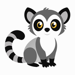Lemur on white background