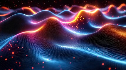 Obraz premium Abstract digital waves of vibrant colours