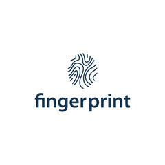 simple minimalist fingerprint logo concept as an elegant line concept identity, for product brand, businesses or template illustration