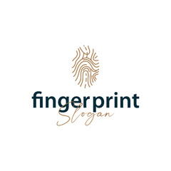 simple minimalist fingerprint logo concept as an elegant line concept identity, for product brand, businesses or template illustration