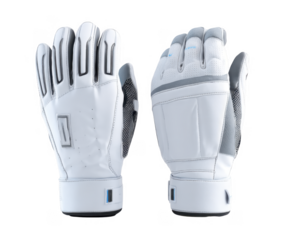 A pair of white sports gloves designed for optimal grip and performance. displayed against a clean. neutral background. showcasing their sleek design and functional features