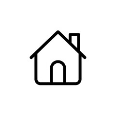 Minimalist House Icon with Roof and Door