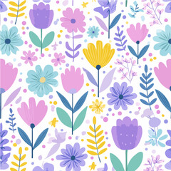 Plant leaves and flower textures, exquisite vector floral patterns.