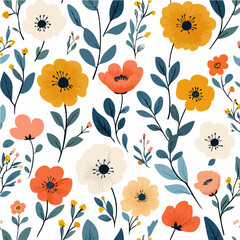 Plant leaves and flower textures, exquisite vector floral patterns.