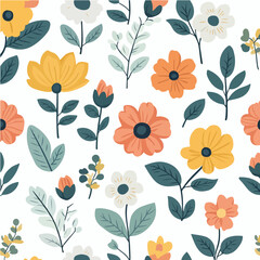 Plant leaves and flower textures, exquisite vector floral patterns.