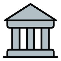 Architecture building icon flat line style illustration representing construction design and urban development, suitable for architectural projects, real estate, and city planning presentations