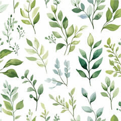 Plant leaves and flower textures, exquisite vector floral patterns.