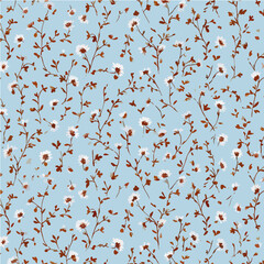 Plant leaves and flower textures, exquisite vector floral patterns.