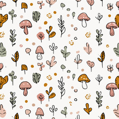 Plant leaves and flower textures, exquisite vector floral patterns.