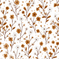 Plant leaves and flower textures, exquisite vector floral patterns.