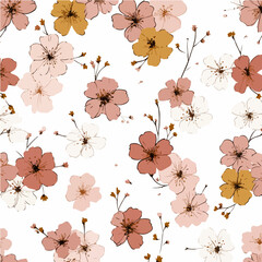 Plant leaves and flower textures, exquisite vector floral patterns.