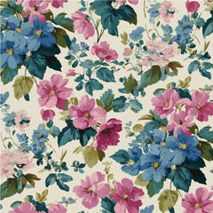 Plant leaves and flower textures, exquisite vector floral patterns.