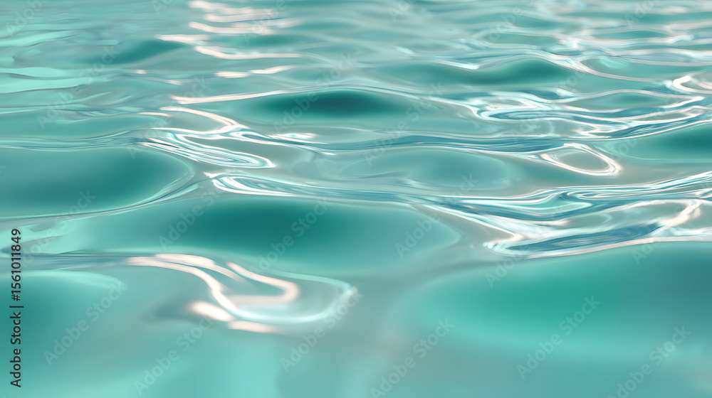 Aufkleber liquid azure: abstract view of pristine, turquoise water surface. serene water ripples evoke tranqui