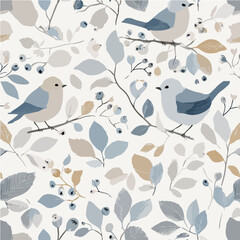 The textures of plants and birds, exquisite vector patterns.