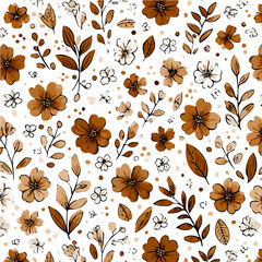 Plant leaves and flower textures, exquisite vector floral patterns.