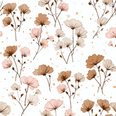 Plant leaves and flower textures, exquisite vector floral patterns.