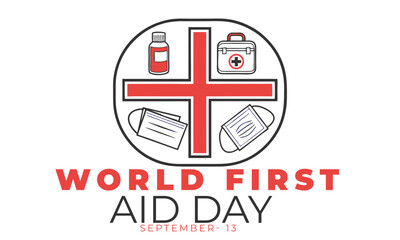 Fototapeta premium World First Aid Day. Concept Design.