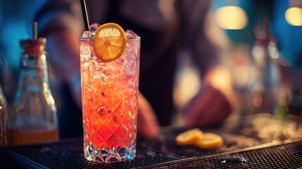 Refreshing cocktail bartender bar nightlife summer drink. High quality