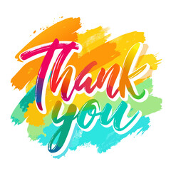 Obraz premium Thank You Brush Stroke Design brush strokes watercolor