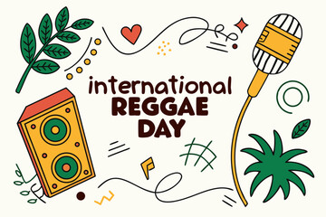 INTERNATIONAL REGGAE DAY vector illustration