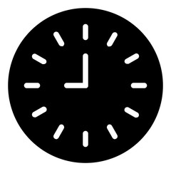 Clock Icon in Solid Style