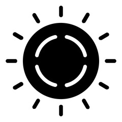 Sun Icon in Solid Style