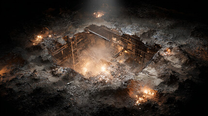 High-Resolution Realistic Image of Bunker Buster Bombers in Action, Generative AI