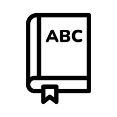 English book line icon. School Subjects. Simple vector symbol used for school, travel, or education themes. Clean linear design, Thin stroke design, isolated on white.