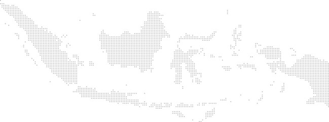Fototapeta premium Indonesia – square dot grid vector map (Web Mercator projection, PPT-compatible & fully editable)
