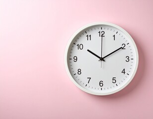 Round wall clock on a pastel-colored wall