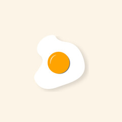 Fried egg vector illustration on white background