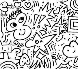 seamless pattern with funny monsters made by Rick