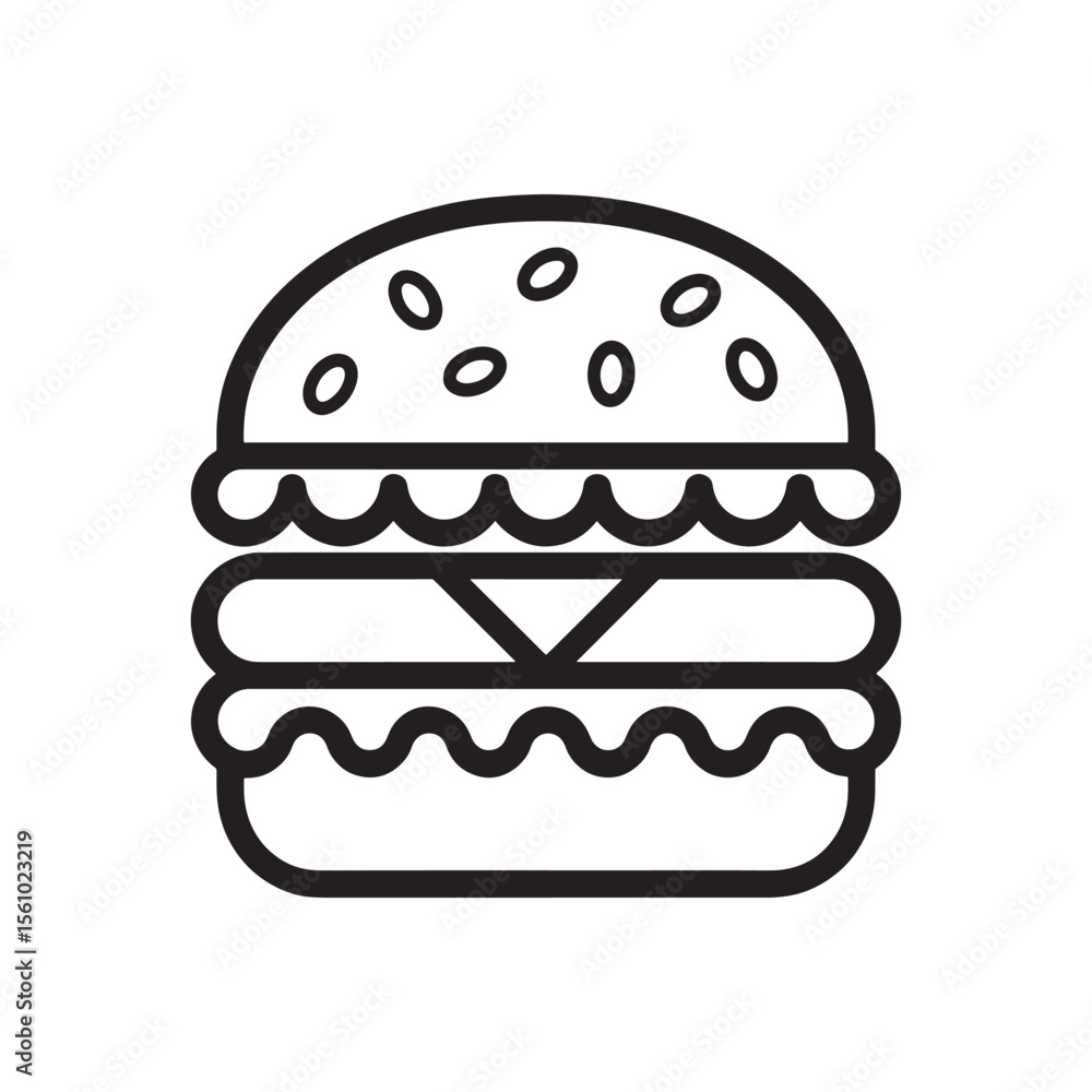 Poster classic burger icon a simple and recognizable food symbol representing deliciousness and fast food c