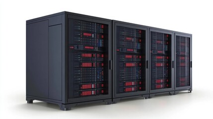 Illuminated Digital Server Racks with Data Flow and Matrix Design