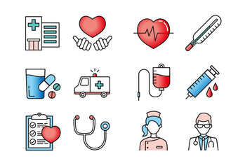 Cartoon medical doctor service icon