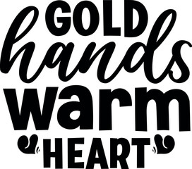 Gold hands warm heart SVG