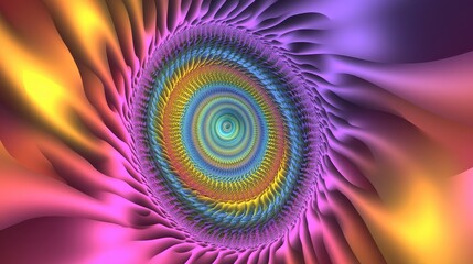 Psychedelic Swirl Pattern with Neon Colors and Bright Gradients
