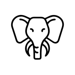 Fototapeta premium Minimalist Elephant Head Logo Flat Style Vector Icon Design