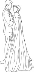 sketch of a bride