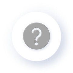 Neumorphism Icon Question Mark Icon Soft Drop Shadow on Dark Background Neumorphic UI UX Design User Interface Neumorphism Shadow