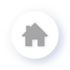 Fototapeta premium Neumorphism Icon Home Icon Soft Drop Shadow on Dark Background Neumorphic UI UX Design User Interface Neumorphism Shadow