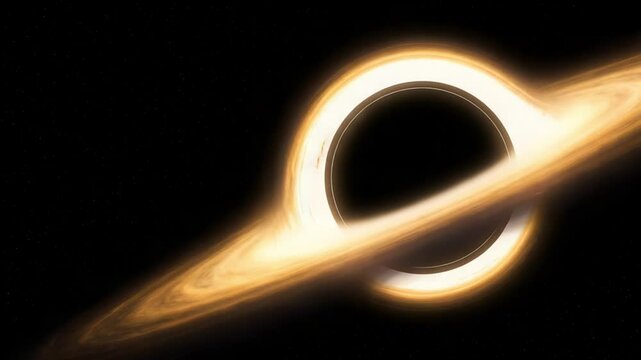 Glowing black hole in space; stellar background; science fiction