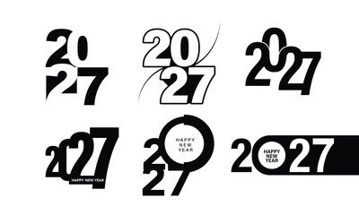 2027 Happy New Year Background Design. Greeting Card, Banner, Poster. Vector Illustration.