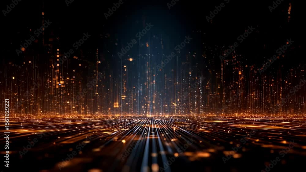 Aufkleber futuristic technology background with glowing lights and data moving through a digital space, perfec
