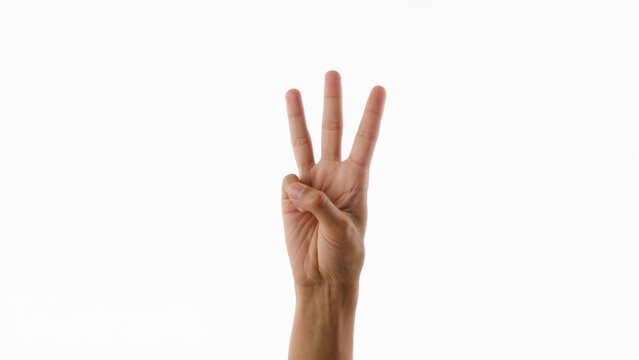 hand showing three fingers gesture