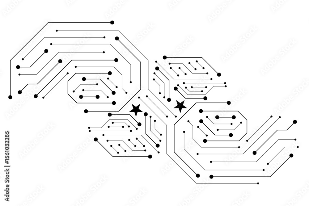 Aufkleber Abstract digital background with technology circuit board texture. Electronic motherboard illustration. Communication and engineering concept. Vector illustration
