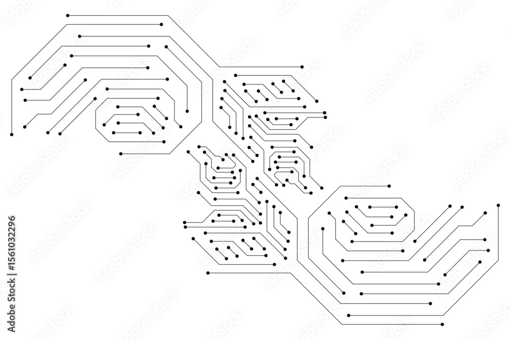 Aufkleber Abstract digital background with technology circuit board texture. Electronic motherboard illustration. Communication and engineering concept. Vector illustration
