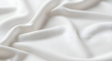 Obraz premium Soft folds of white silk create a luxurious, elegant texture with subtle shimmer for fashion, design, or background.