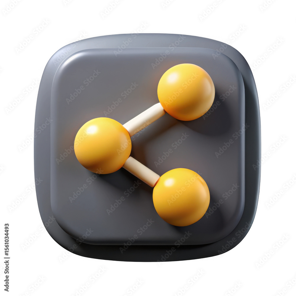 Aufkleber 3d realistic share icon button isolated on transparent background