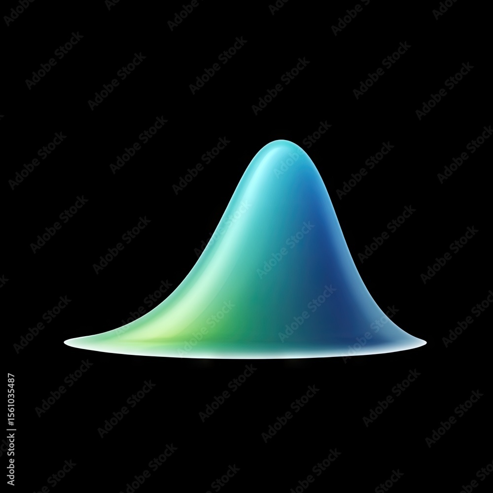 Poster smooth gradient shape in blue and green tones on white background for abstract design and creative p